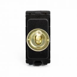 The Savoy Collection Brushed Brass 20A 2 Way Retractive CM-Grid Toggle Switch Module