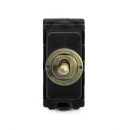 The Charterhouse Collection Aged Brass 20A 2 Way & Off Retractive CM-Grid Toggle Switch Module