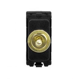 The Savoy Collection Brushed Brass 20A 2 Way & Off Retractive CM-Grid Toggle Switch Module