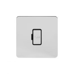 Soho Lighting Polished Chrome Flat Plate 13A Unswitched Fuse Connection Unit Blk Ins Screwless