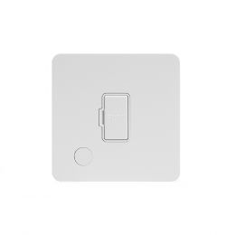 Soho Lighting White Metal Flat Plate 13A Unswitched Connection Unit Flex Outlet Wht Ins Screwless
