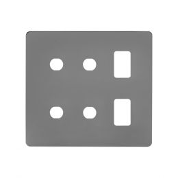 The Connaught Collection Flat Plate 6 Gang 2RM+4CM Dual Module Grid Switch Plate