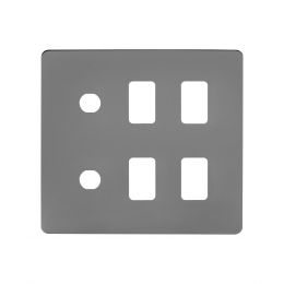The Connaught Collection Flat Plate 6 Gang 4RM+2CM Dual Module Grid Switch Plate