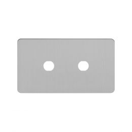 The Lombard Collection Brushed Chrome Flat Plate 2 Gang (Lg Plt) CM Circular Module Grid Switch Plate