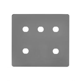 The Connaught Collection Flat Plate 5 Gang CM Circular Module Grid Switch Plate