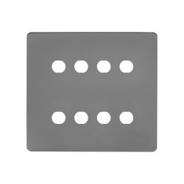 The Connaught Collection Flat Plate 8 Gang CM Circular Module Grid Switch Plate