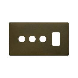 The Eton Collection Bronze 4 Gang 1RM+3CM Dual Module Grid Switch Plate