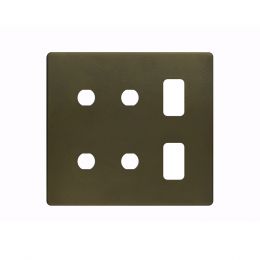 The Eton Collection Bronze 6 Gang 2RM+4CM Dual Module Grid Switch Plate