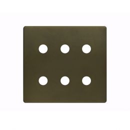 The Eton Collection Bronze 6 Gang CM Circular Module Grid Switch Plate
