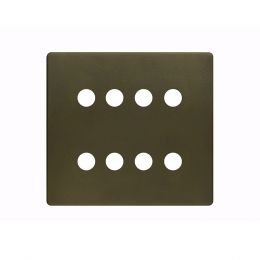 The Eton Collection Bronze 8 Gang CM Circular Module Grid Switch Plate