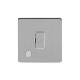Soho Lighting Brushed Chrome 13A Unswitched Connection Unit Flex Outlet Wht Ins Screwless