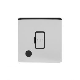 Soho Lighting Polished Chrome 13A Unswitched Connection Unit Flex Outlet Blk Ins Screwless