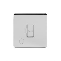 Soho Lighting Polished Chrome 13A Unswitched Connection Unit Flex Outlet Wht Ins Screwless