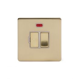 Soho Lighting Brushed Brass 13A Switched Fuse Connection Unit With Neon Wht Ins Screwless