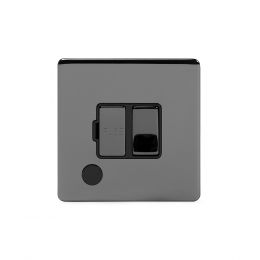 Soho Lighting Black Nickel 13A Switched Fuse Connection Unit Flex Outlet Blk Ins Screwless