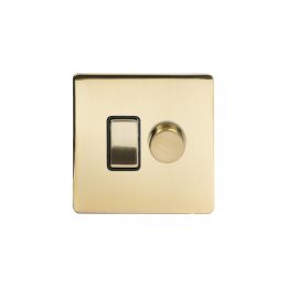 Brushed Brass dimmer and rocker switch combo