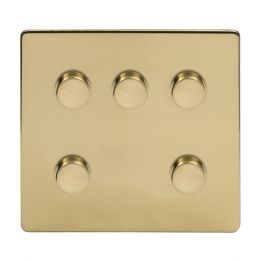 Brushed brass 5 gang dimmer switch