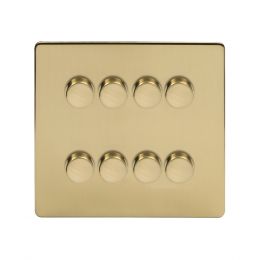 Brushed Brass 8 Gang Dimmer Switch