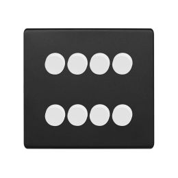 Soho Fusion Matt Black & White 8 Gang 2 Way Intelligent Trailing Dimmer Switch Screwless