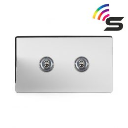 Soho Lighting Polished Chrome 2 Gang 150W Smart Toggle Switch