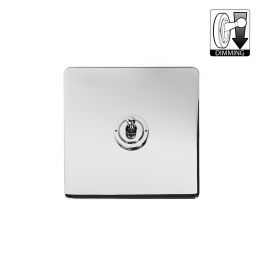 The Finsbury Collection Polished Chrome 1 Gang Dimming Toggle Switch