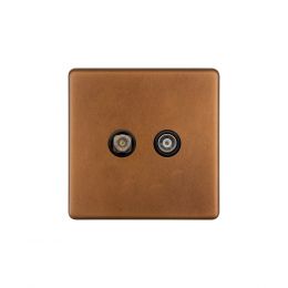 The Chiswick Collection Antique Copper TV& Satellite Socket Screwless