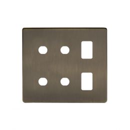 The Charterhouse Collection 6 Gang 2RM+4CM Dual Module Grid Switch Plate