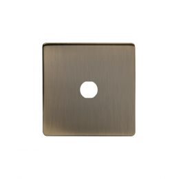 The Charterhouse Collection Aged Brass 1 Gang CM Circular Module Grid Switch Plate