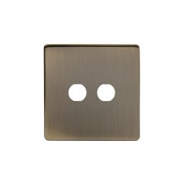 The Charterhouse Collection Aged Brass 2 Gang CM Circular Module Grid Switch Plate