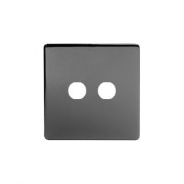 The Connaught Collection Black Nickel 2 Gang CM Circular Module Grid Switch Plate