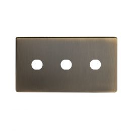 The Charterhouse Collection Aged Brass 3 Gang CM Circular Module Grid Switch Plate