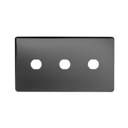 The Connaught Collection Black Nickel 3 Gang CM Circular Module Grid Switch Plate