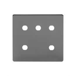 The Connaught Collection Black Nickel 5 Gang CM Circular Module Grid Switch Plate