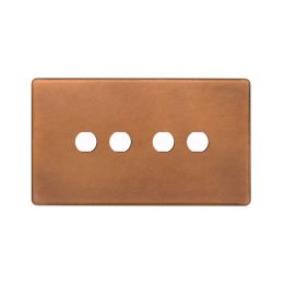 The Chiswick Collection Antique Copper 4 Gang LT3 Toggle Plate