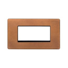The Chiswick Collection Antique Copper 4 x25mm EM-Euro Module Faceplate