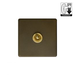 Soho Lighting Fusion Bronze & Brushed Brass 1 Gang Dimming Toggle Switch
