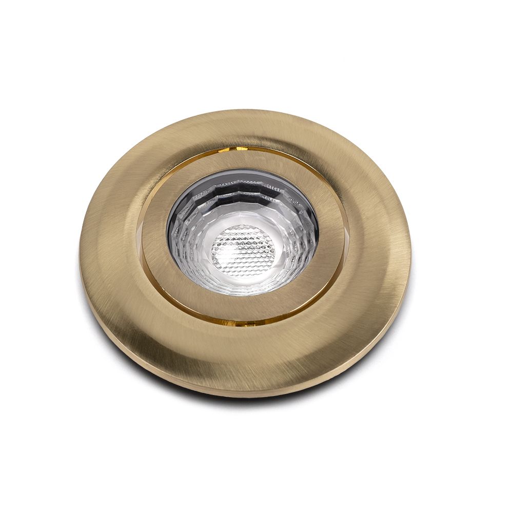 Brushed Brass Tiltable Adjustable 4K Fire Rated LED 6W IP44 Dimmable