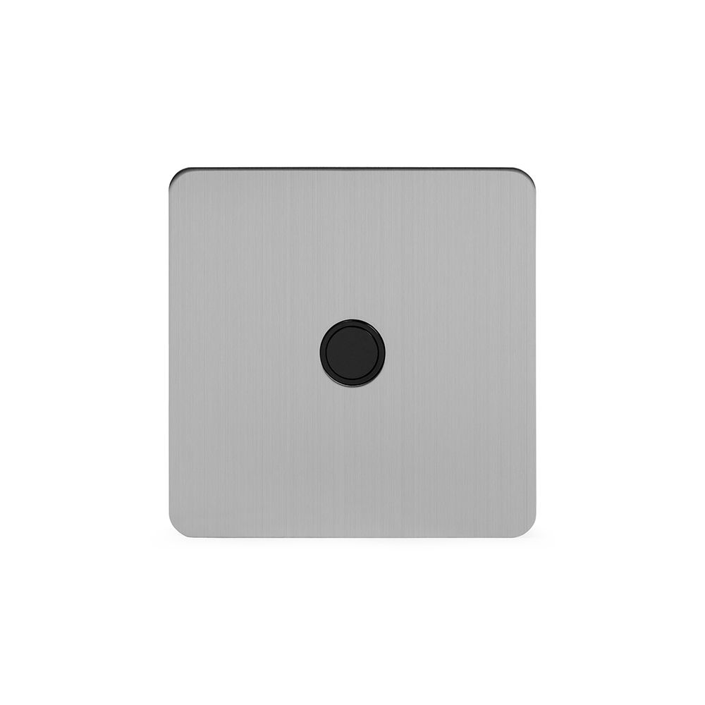 The Lombard Collection Flat Plate Brushed Chrome 20A Flex Outlet Blk ...