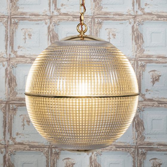 Hollen Globe Aged Brass Glass Pendant Light The Soho Lighting Company