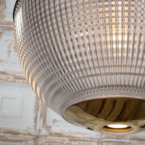 Hollen Globe Aged Brass Glass Pendant Light The Soho Lighting Company