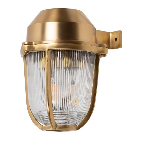 Soho Lighting Hopkin Lacquered Antique Brass IP65 Prismatic Glass Light - The Outdoor & Bathroom Collection