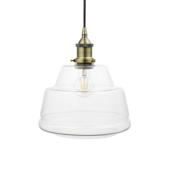 James Stepped Clear Glass Pendant Light