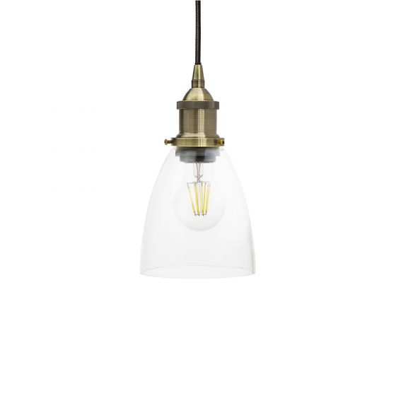 Dickens Clear Small Glass Pendant Light