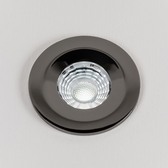 Black Chrome Fire Rated Fixed LED Downlights Dimmable