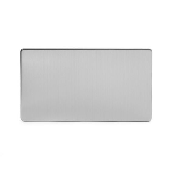 The Lombard Collection Brushed Chrome Luxury metal Double Blanking Plate
