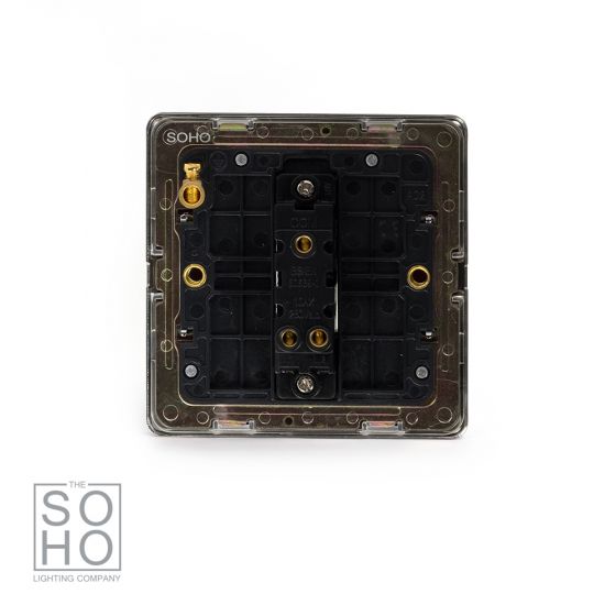 Polished Chrome Light Switches Black Inserts 10A 1 Gang 2 Way Switch