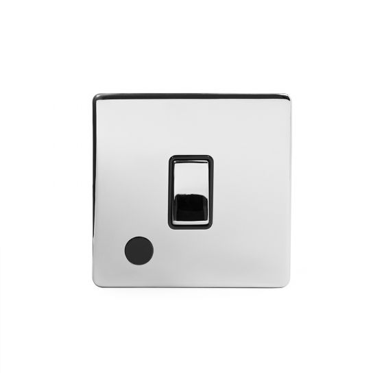 The Finsbury Collection Polished Chrome Luxury 1 Gang Flex Outlet 20 Amp DP Switch with Black Insert