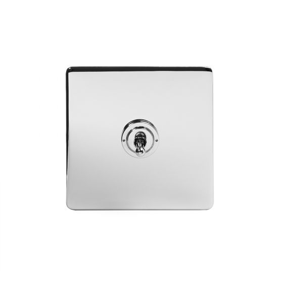 The Finsbury Collection Polished Chrome Luxury 1 Gang 2 Way Toggle Switch