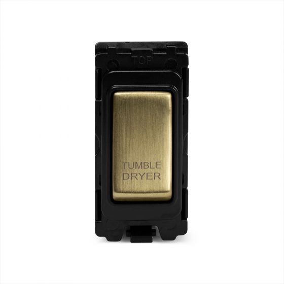 The Savoy Collection Brushed Brass 20A Double Pole 'Tumble Dryer' RM-Grid Switch Module