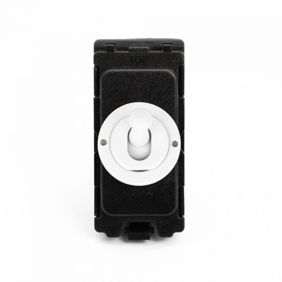 The Eldon Collection White Metal 20A 2 Way Retractive CM-Grid Toggle Switch Module